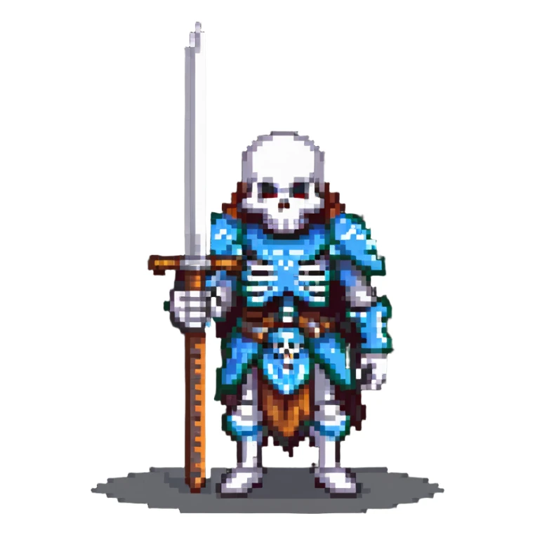 skeleton warrior with a sword sticker