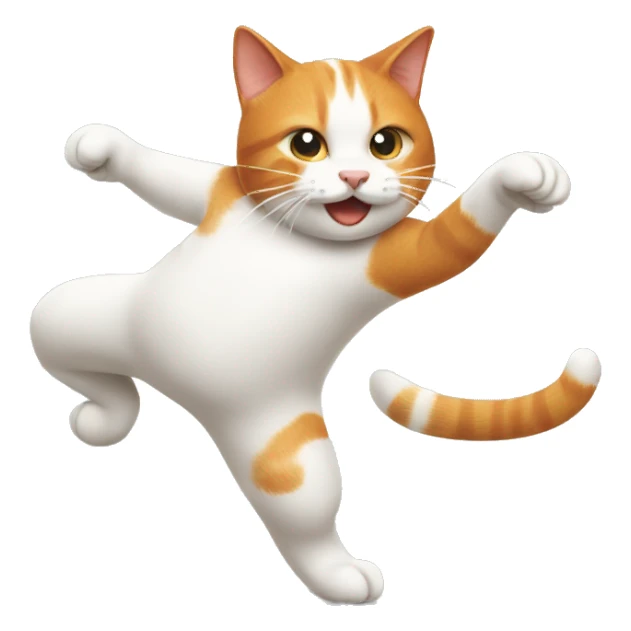 Ginger and white cat dancing  sticker