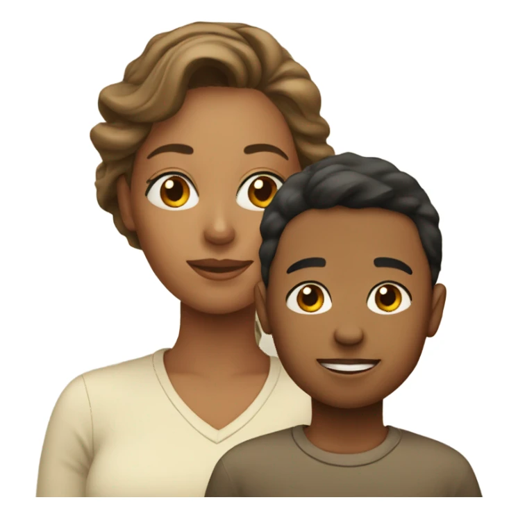 Mom with son sticker