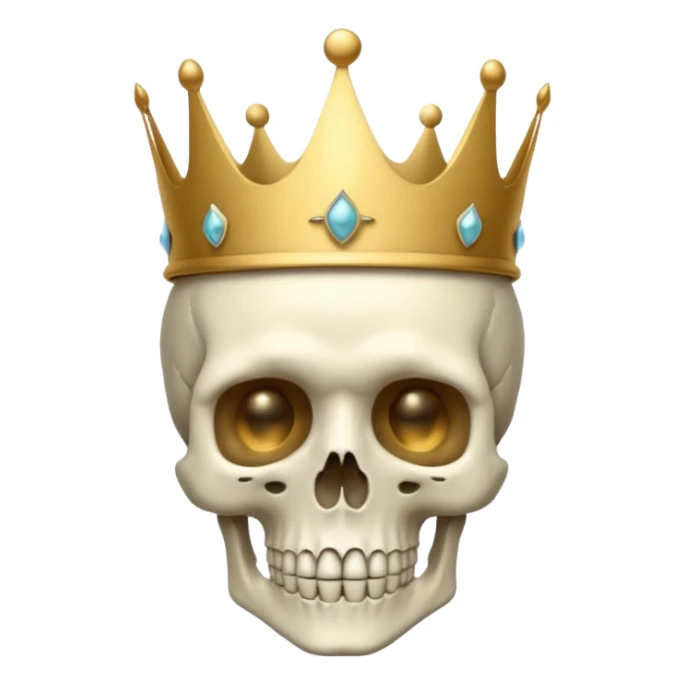 Skeleton with a crown sticker