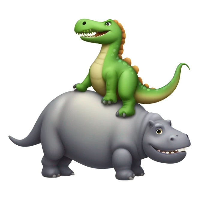 Dinosaur ridding a hippo sticker