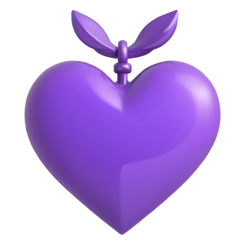 purple heart, shiny and bold sticker