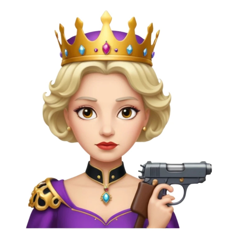 queen with gun sticker