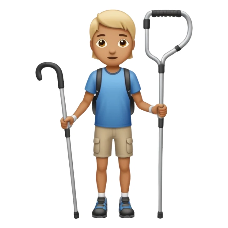 Create a person with crutches  sticker