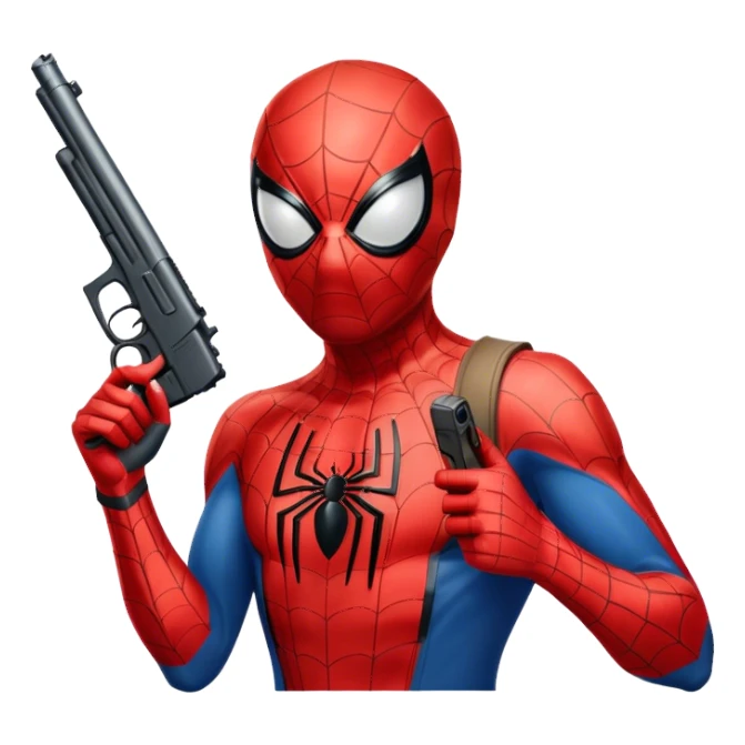 Spider-Man with gun sticker
