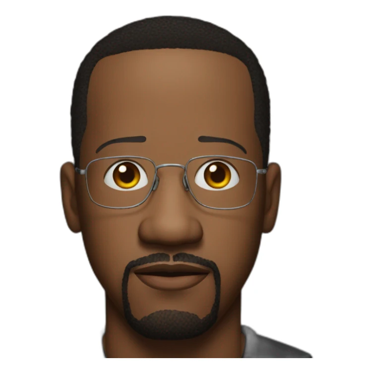 actor martin lawrence serious with no glasses sticker