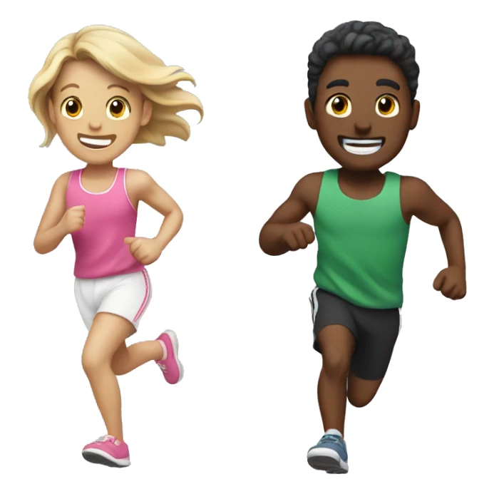 6 friends running sticker