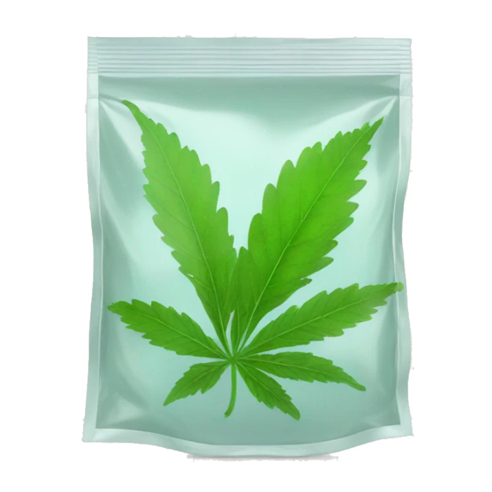 transparent ziplock bag with sativa leaf inside sticker