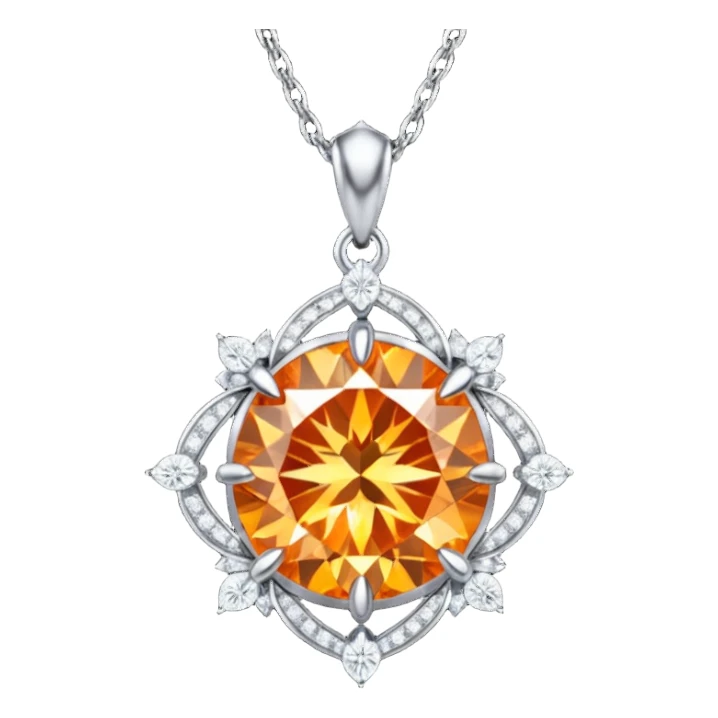 fantasy magic orange necklace diamond sticker