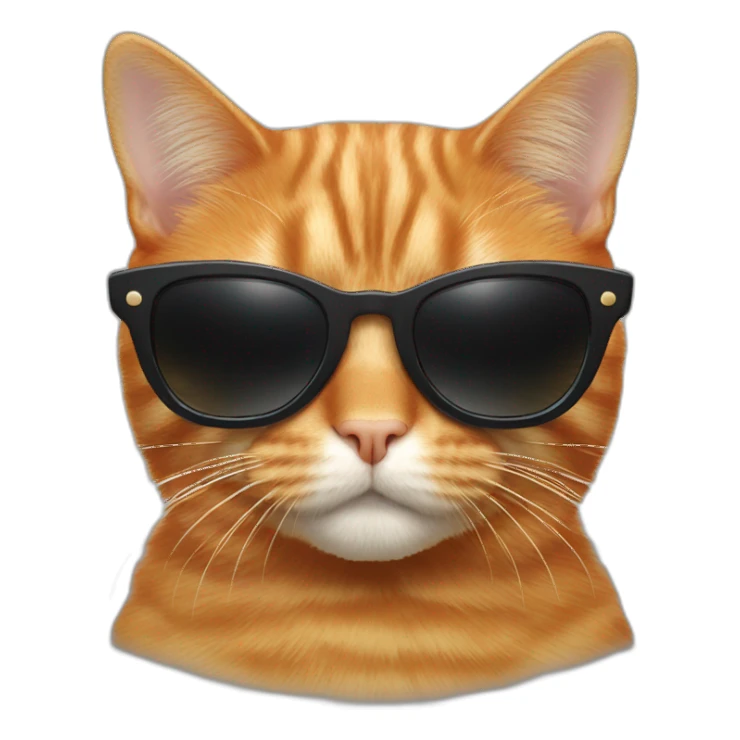 ginger cat wit black sunglass just face only sticker