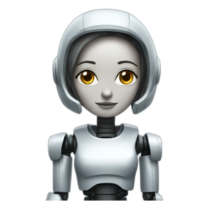 Female robot sticker