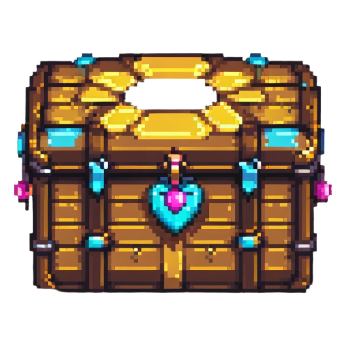 neon treasure chest sticker