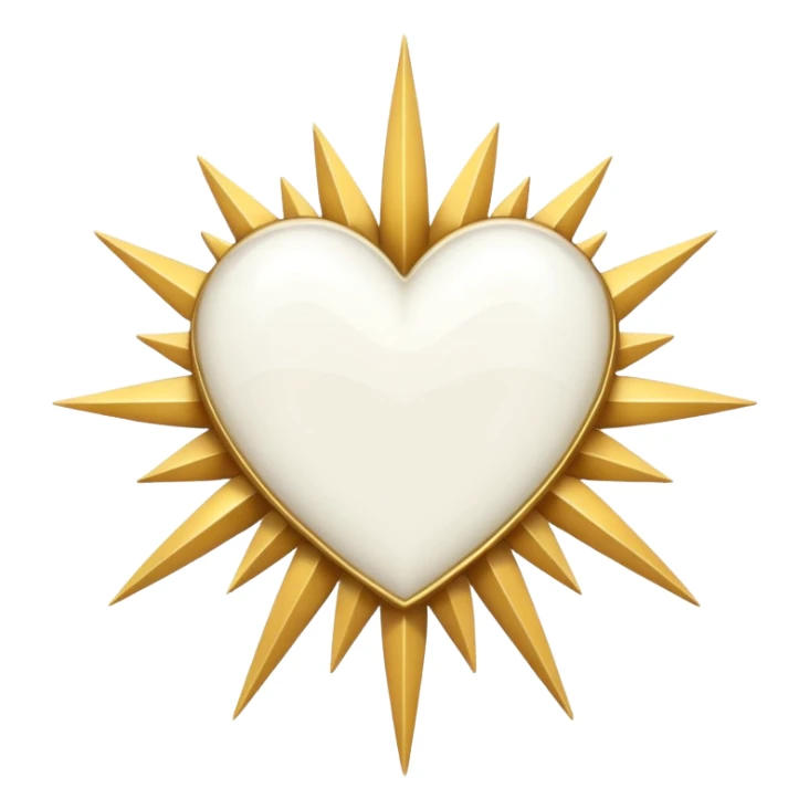 white heart with a starburst border sticker