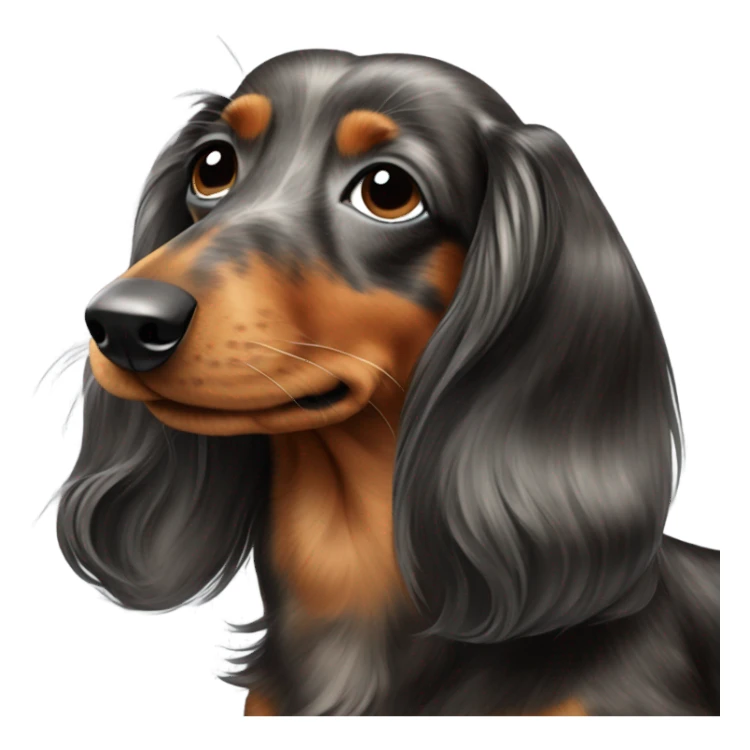 Long haired brindle dapple dachshund  sticker