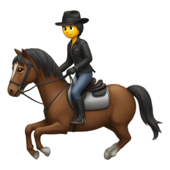 a horse riding a cat sticker