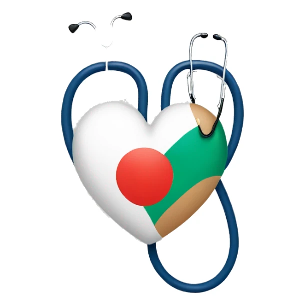 indian tricolored heart with stethoscope sticker