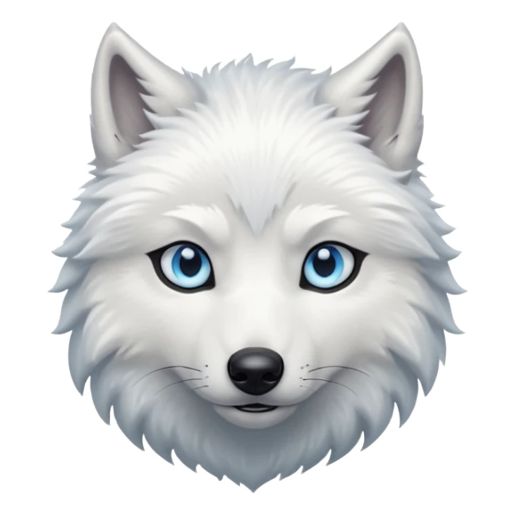White wolf emoji sticker