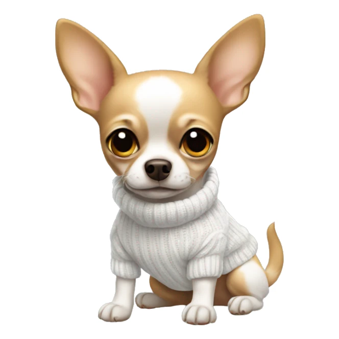 Chihuahua with white sweater sticker