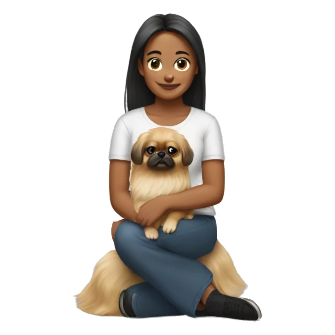 Women with Pekingese sticker