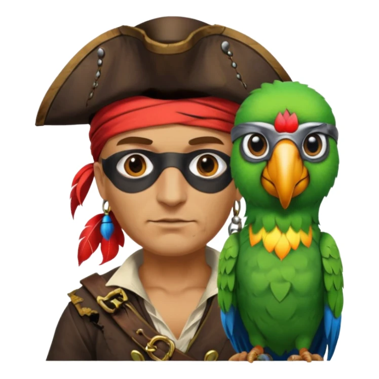 pirate and parrot sticker