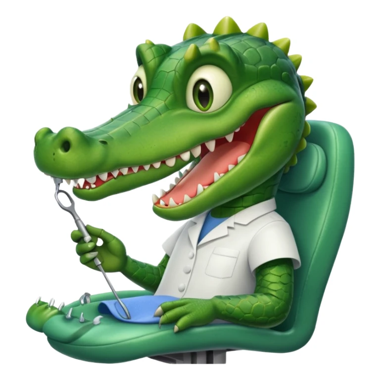 an alligator in a dentist sticker
