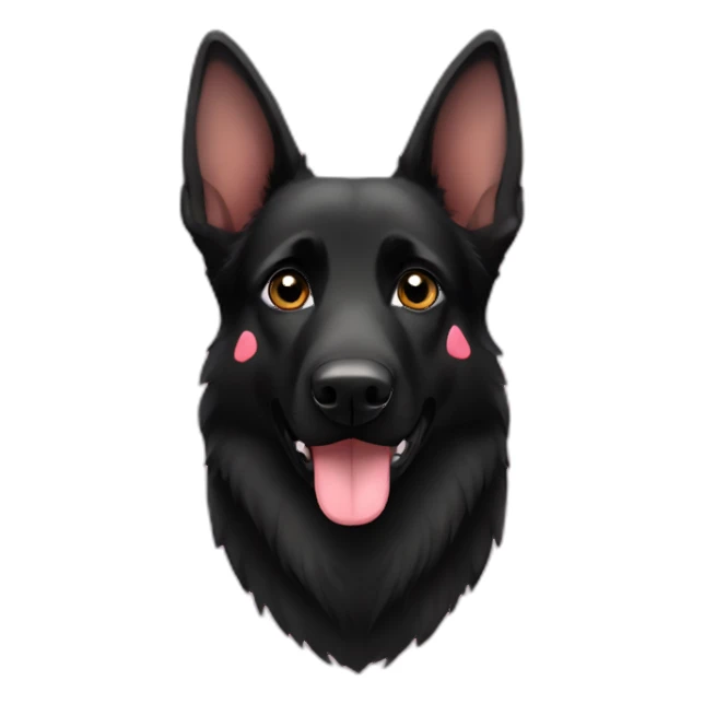 Black german shepherd with hearts sticker