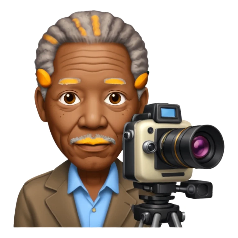 morgan freeman with camera sticker