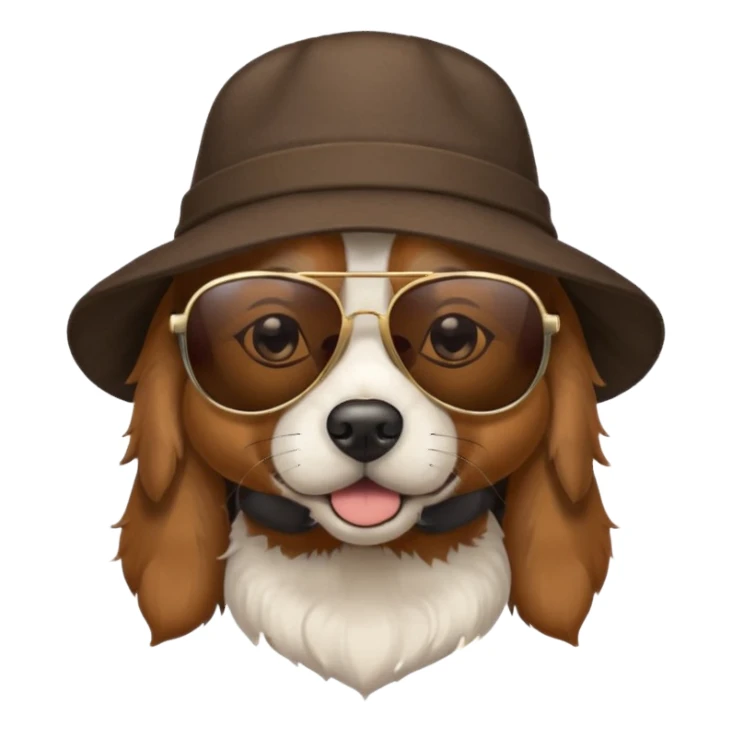 dog with hat and sunglasses sticker