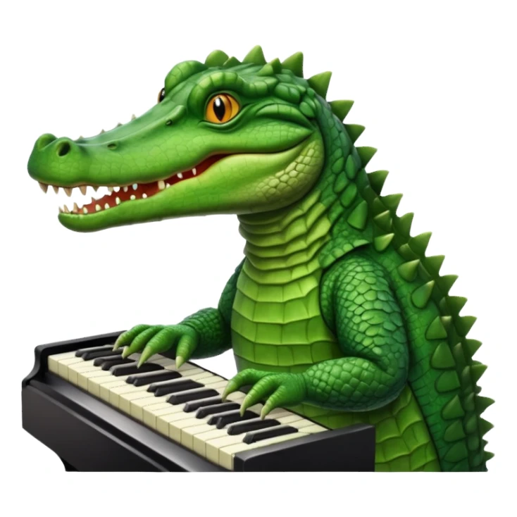 Piyano çalan timsah sticker