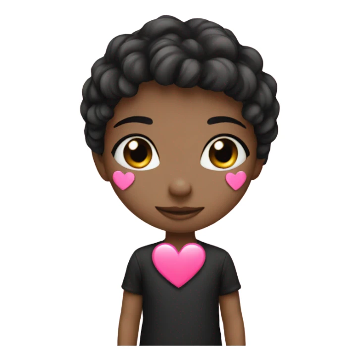 Heart black pink sticker