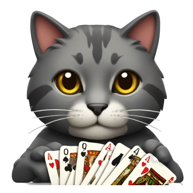 Cat playing poker sticker