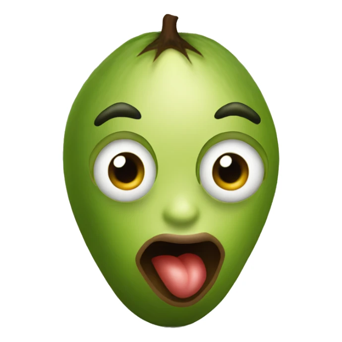 create an avocado with big lips and some eyes sticker
