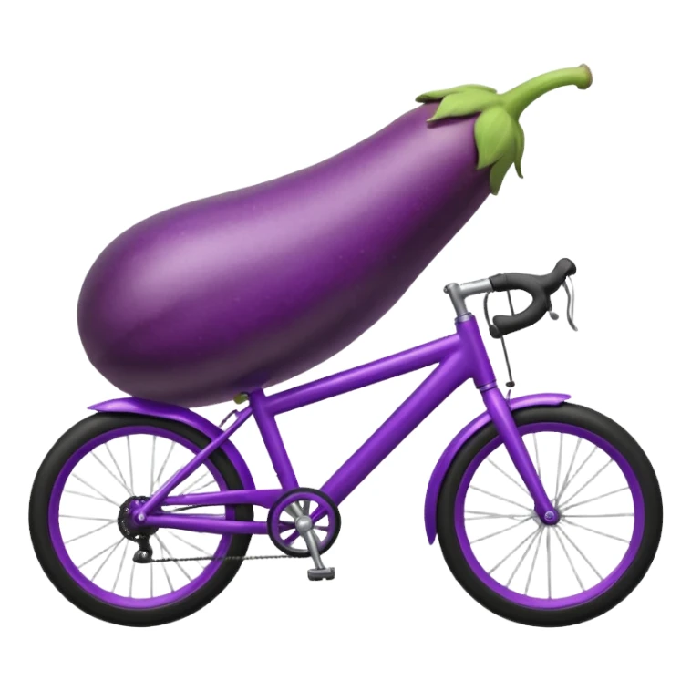 Eggplant on a bike  sticker