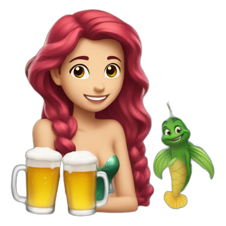 ariel and beer sticker