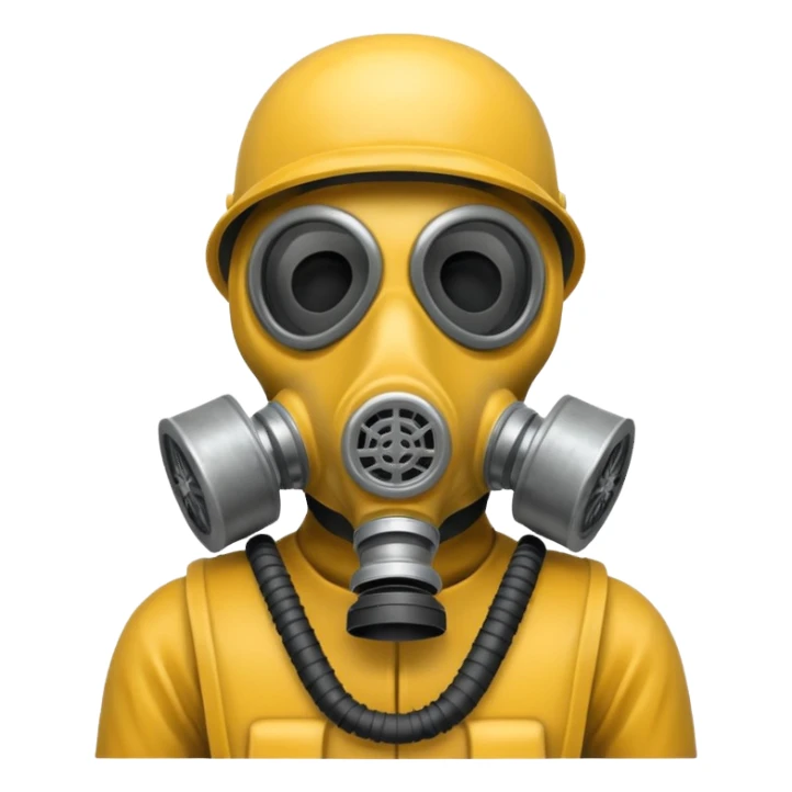 Skeleton wearing a gas mask sticker