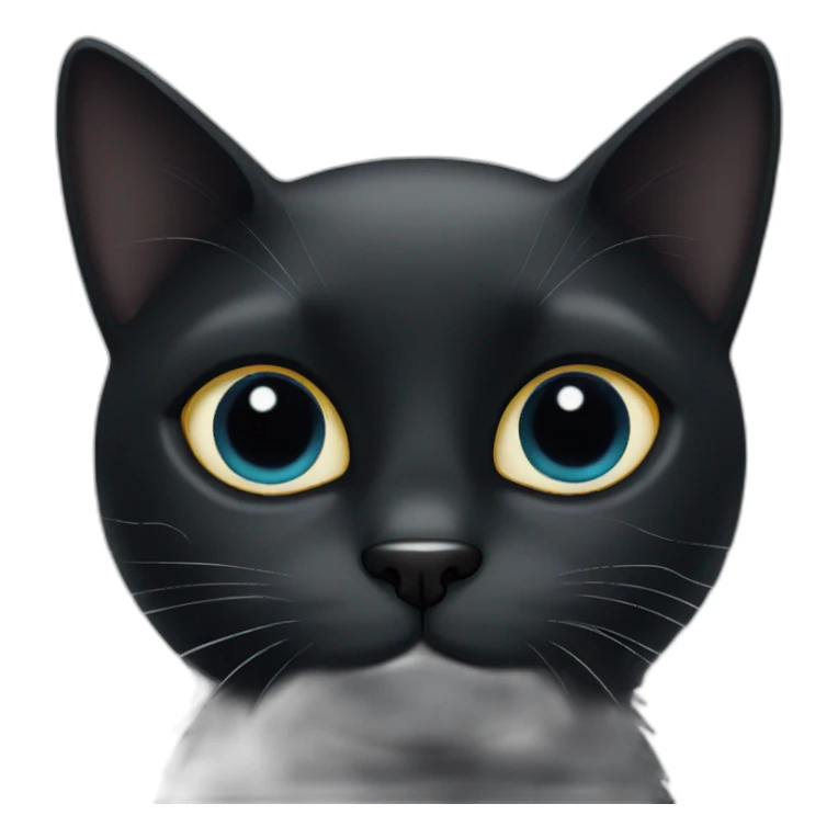 Black cat with cloudy eyes sticker
