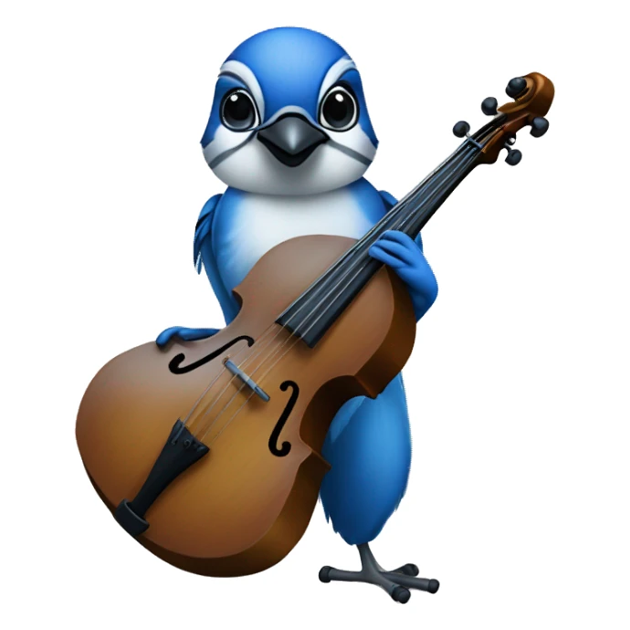 Blue Jay playing double bass sticker