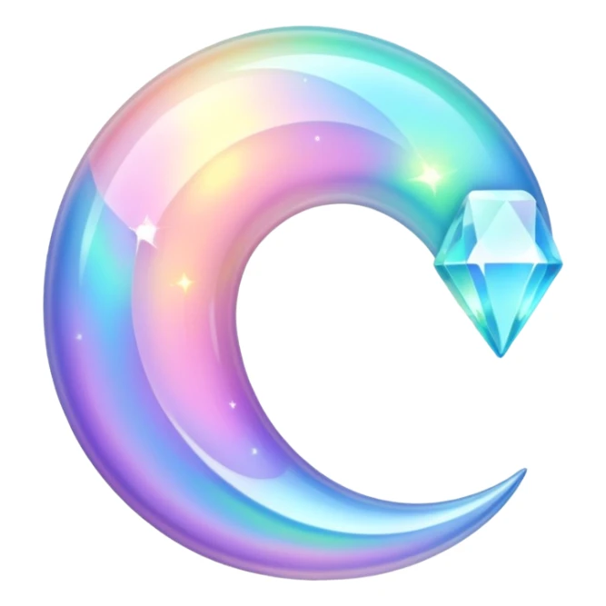 Pastel crystal crescent  sticker