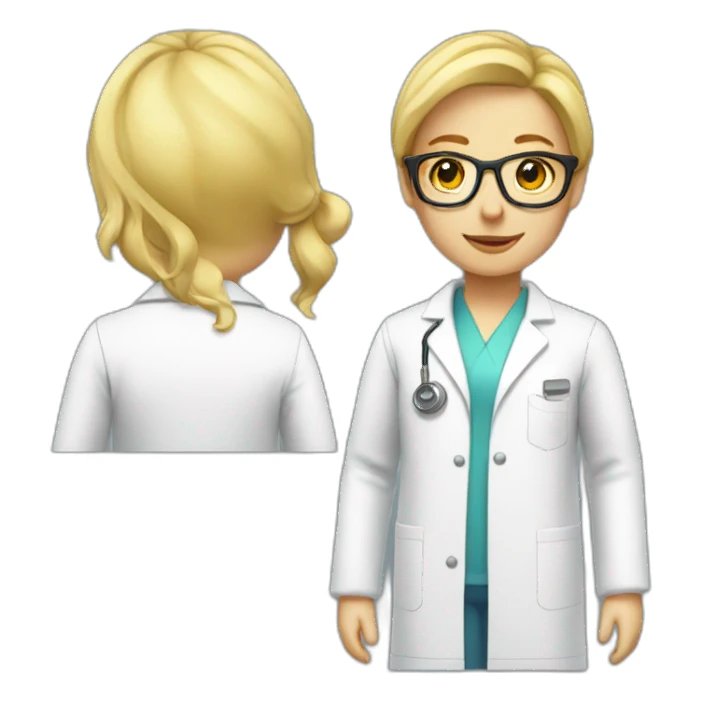 blonde with eyeglass wearing lab coat tipsy sticker