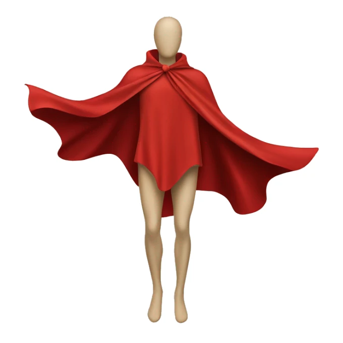 faceless beige mannequin flying red cape sticker