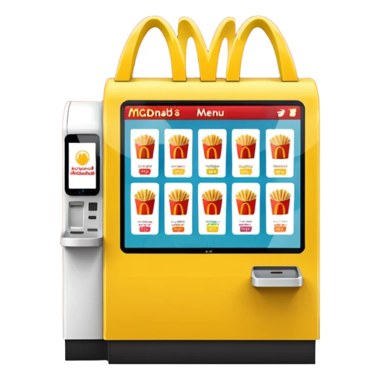 mcdonald's kiosk with various menu options sticker