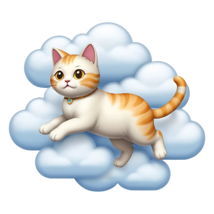 cat flying inclouds sticker