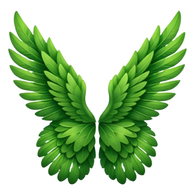 Wings made with Green leaves sticker