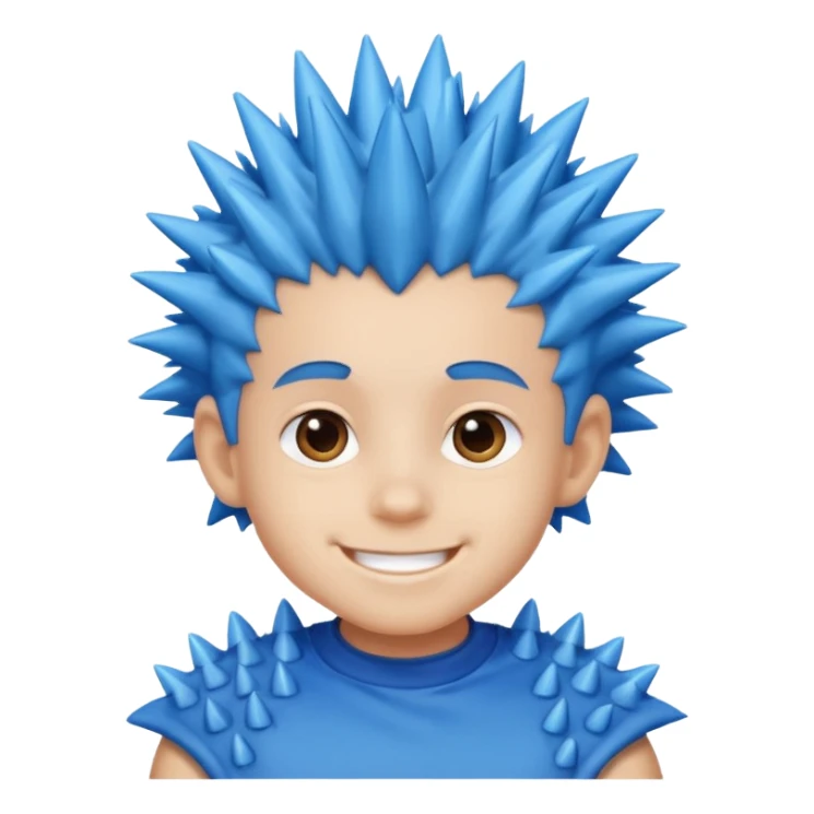 blue spiky haired kid  sticker