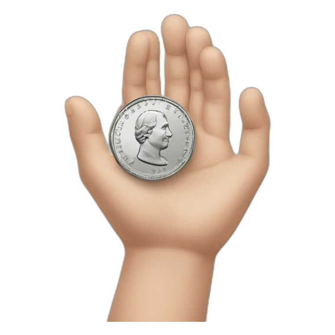 hand and coin sticker