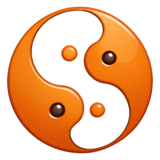 Orange and brown ying yang sticker