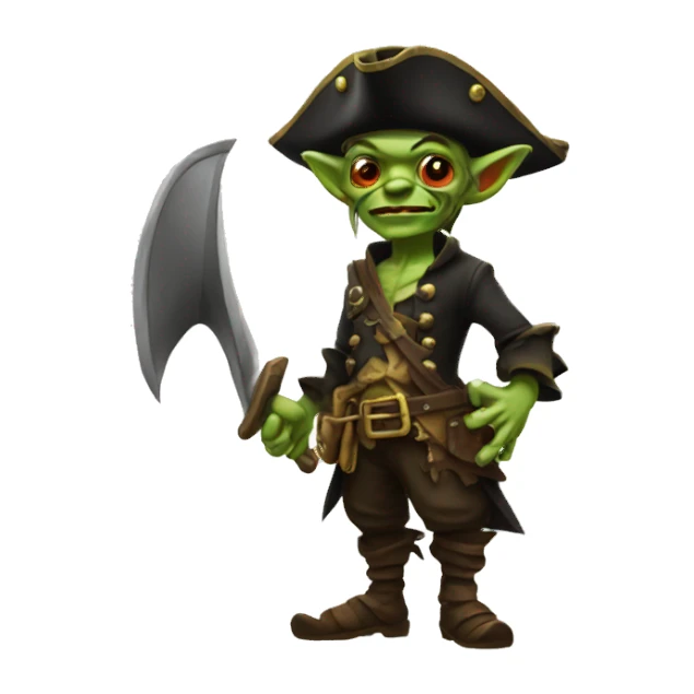 goblin cursed pirate with hat full body sticker
