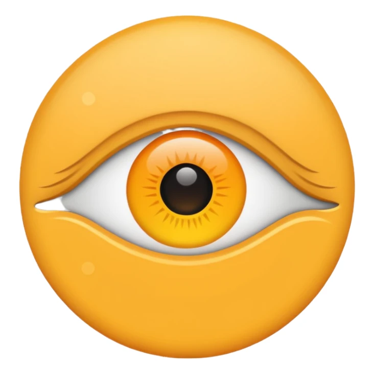 iOS emoji, minimal eye symbol, circle with dot, flat sticker