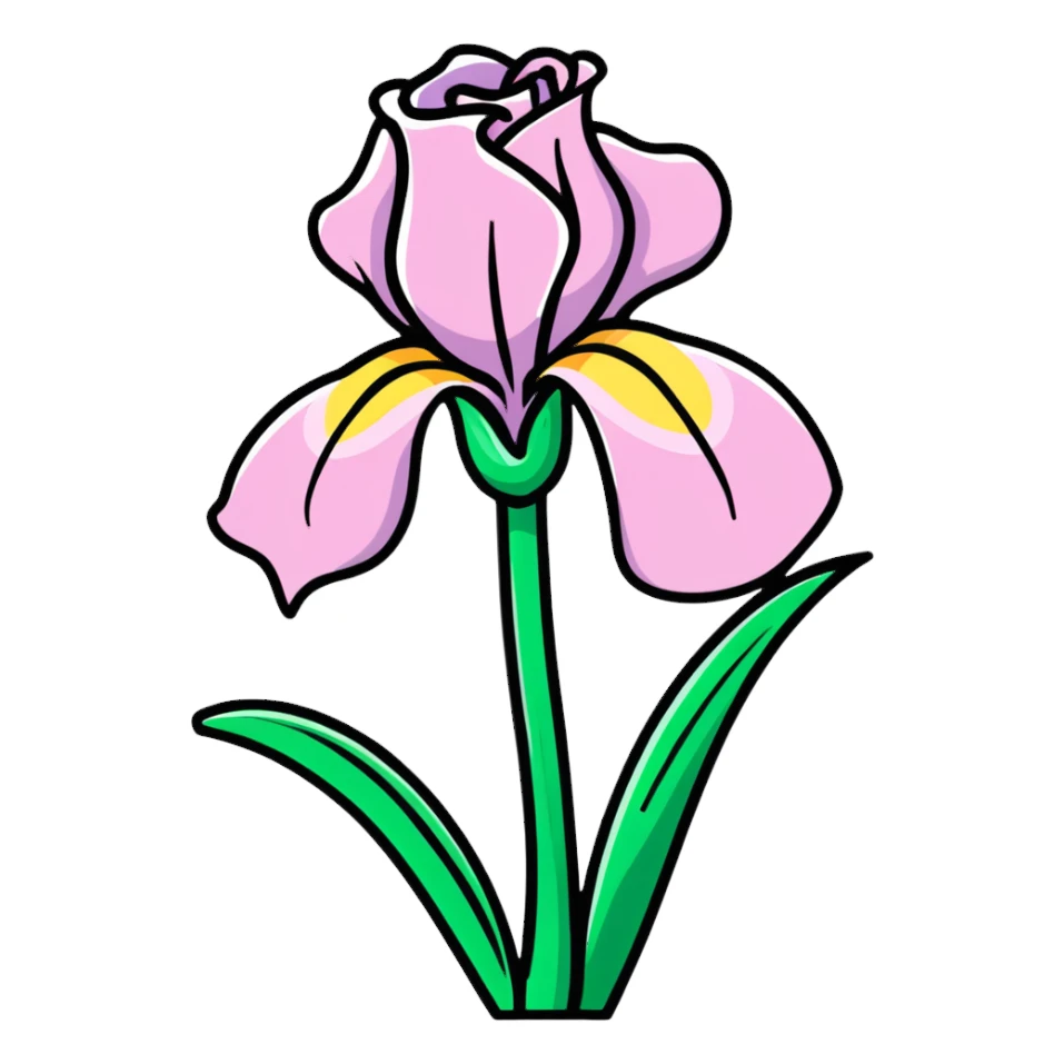 pink iris flower sticker