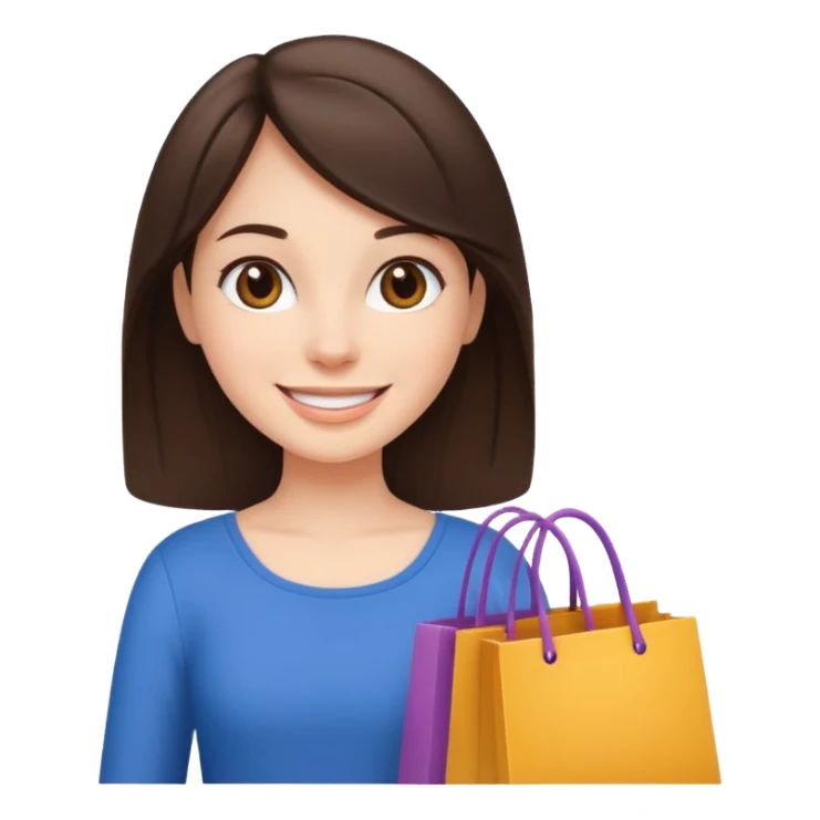 Girl shopping brunette sticker